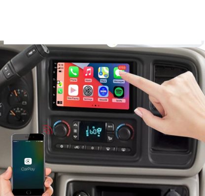QLED Car Stereo for Chevy Silverado/SSR/Tahoe 2003–2006, GMC Sierra/Yukon 2003–2006, Hummer H2 2003–2007 | CarPlay & Android Auto | Steering Wheel Control | Free Backup Camera - Image 4