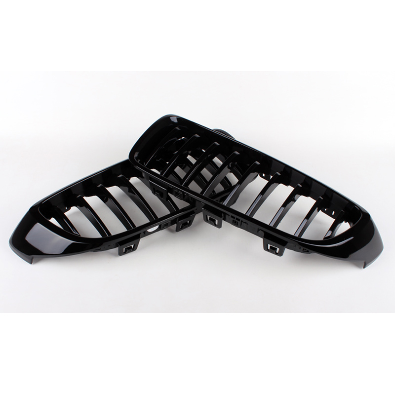 For BMW F32 F33 4-Series Set of 2 Front Replacement Replacement Grilles M Performance Gloss Black OES - Image 2