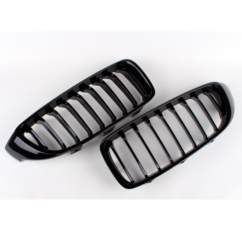 For BMW F32 F33 4-Series Set of 2 Front Replacement Replacement Grilles M Performance Gloss Black OES - Image 3