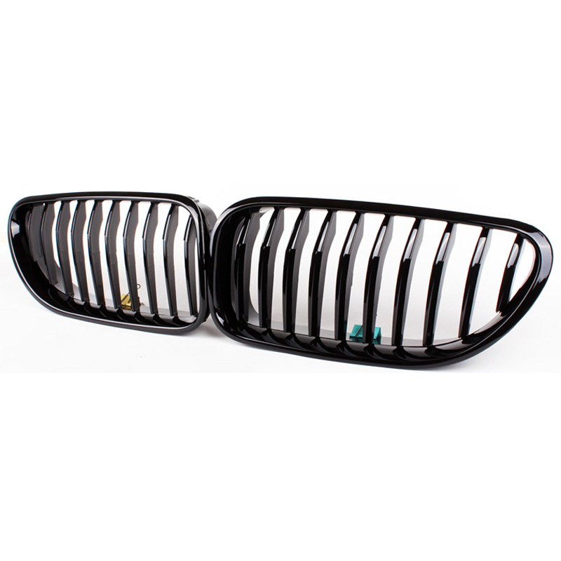 2012-2016 F12 F13 F06 6 Series Use Front Kidney Replacement Grille P Style Shiny Black Color